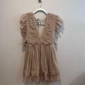 Tularosa - Frill Mini Dress in Blush Pink